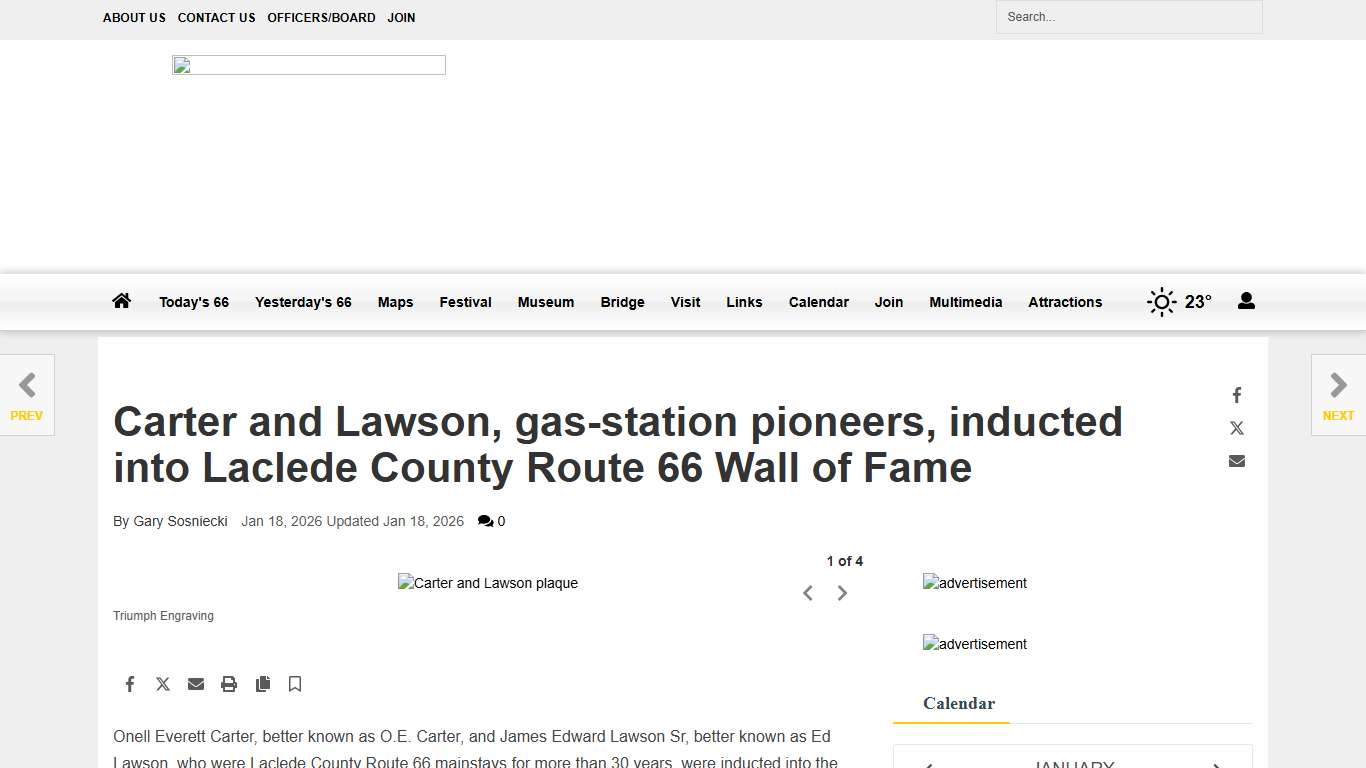 Carter and Lawson, gas-station pioneers, inducted into Laclede County Route 66 Wall of Fame Today's 66 lebanonroute66.com